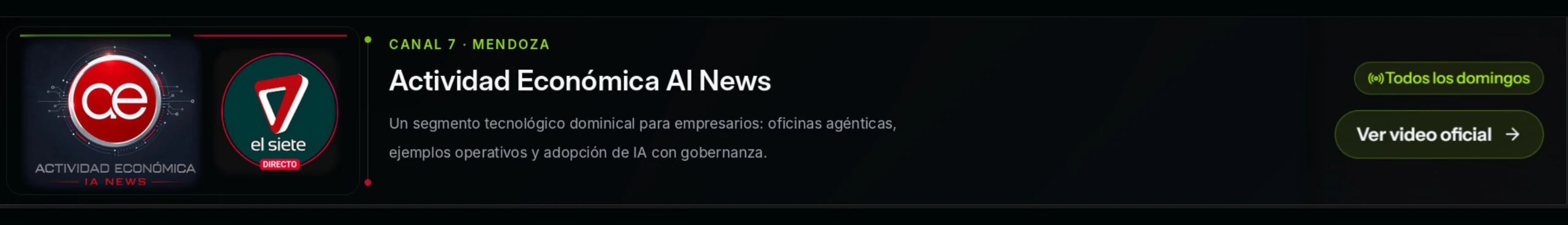 Canal 7 Mendoza y Actividad Económica AI News, todos los domingos, ver video oficial